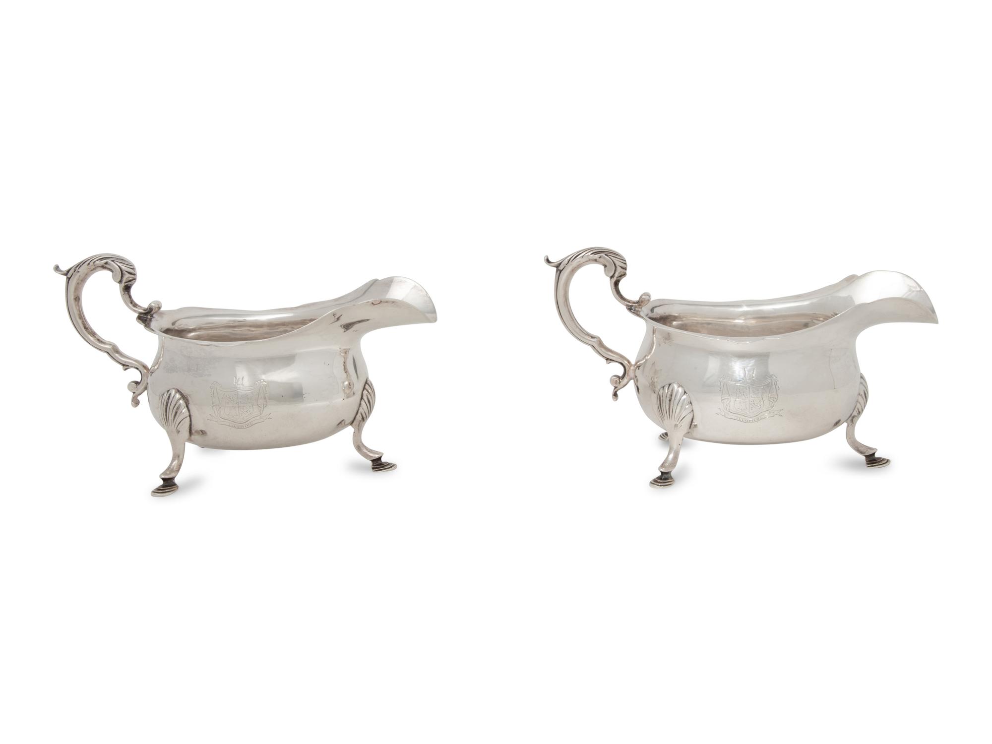 A Pair of George III Silver Sauce Boats