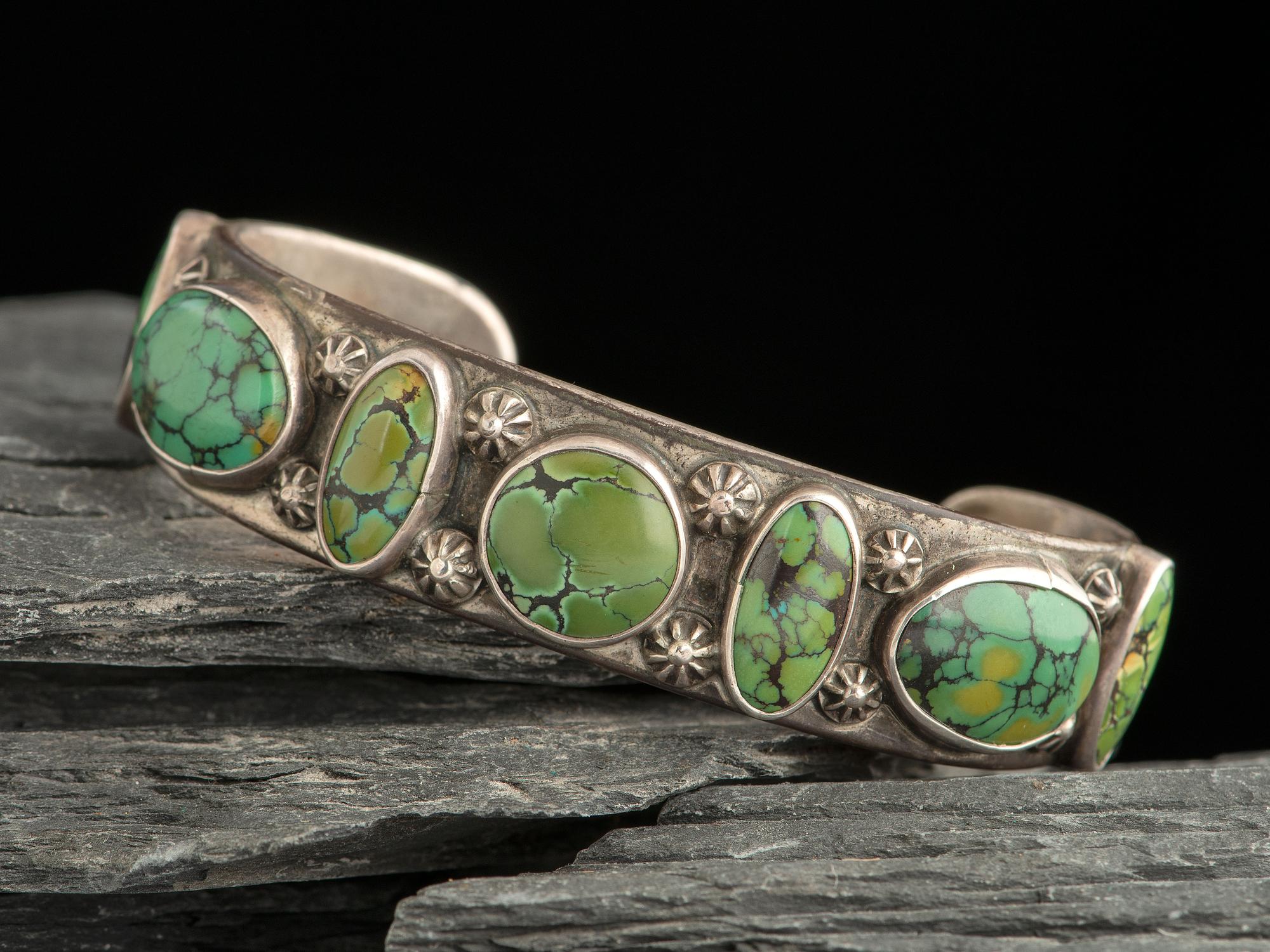 Navajo Silver and Turquoise Cuff Bracelet