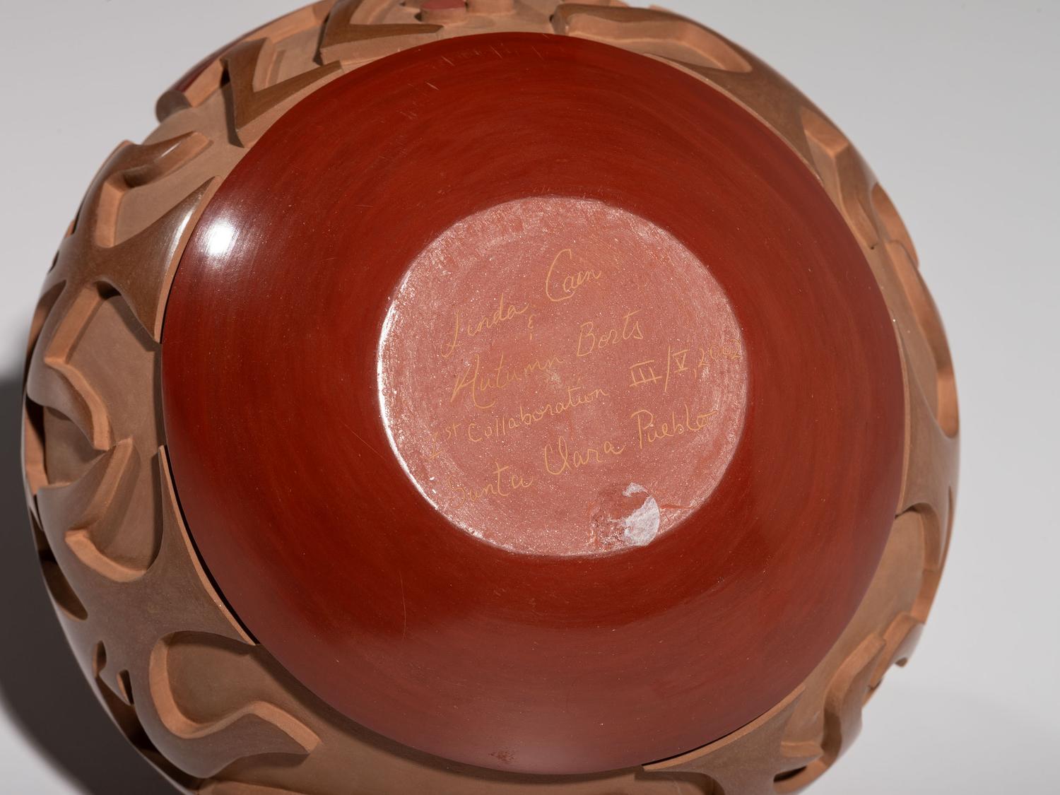 Carved Polychrome Pottery Jar First Collaboration III/V