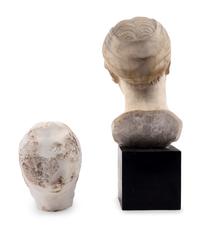 Two Continental Marble Female Heads