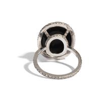 A Roman Banded Agate Ring Stone with the Infant Eros Holding a Butterfly — Set in a silver ring