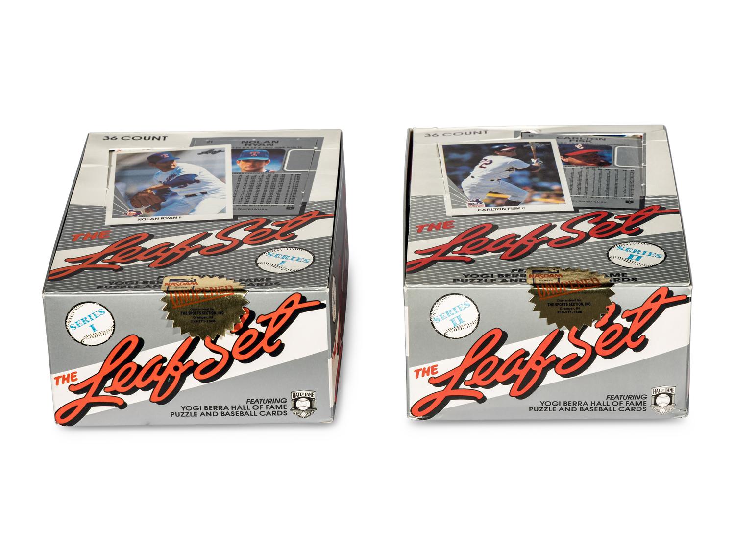 A Group of Two Boxes of 1990 Leaf Baseball Cards (Possible Frank Thomas Rookie),