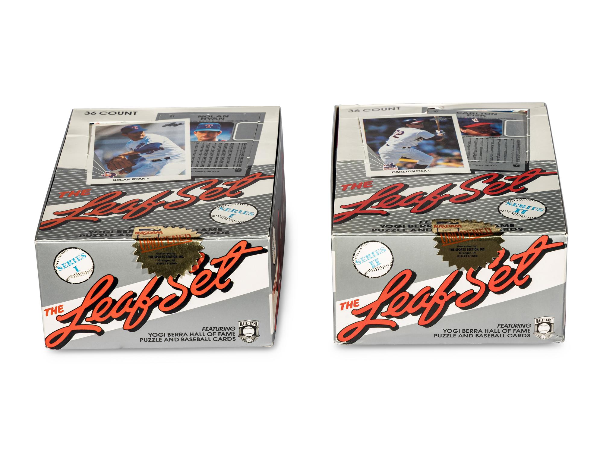 A Group of Two Boxes of 1990 Leaf Baseball Cards (Possible Frank Thomas Rookie),