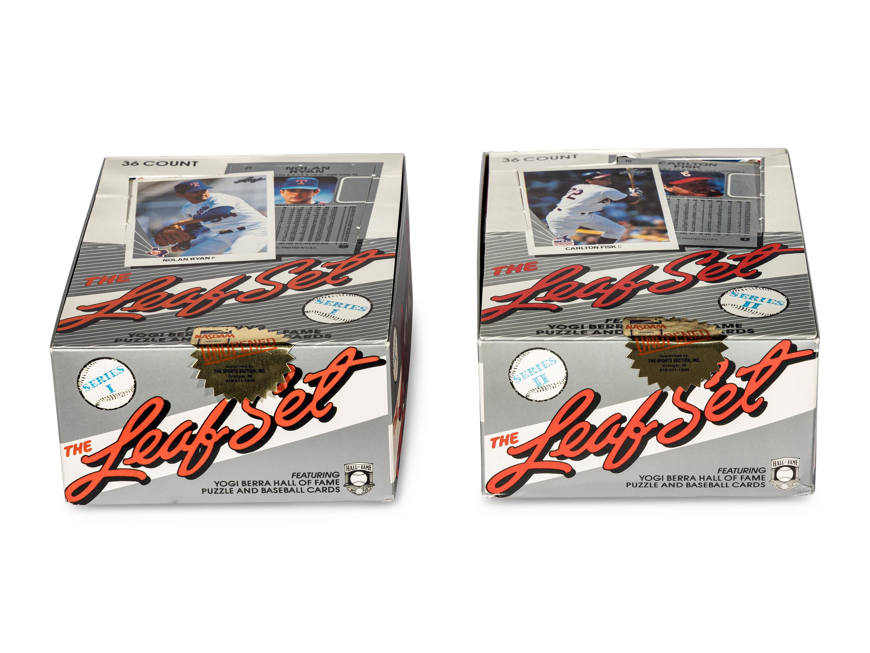 A Group of Two Boxes of 1990 Leaf Baseball Cards (Possible Frank Thomas Rookie),