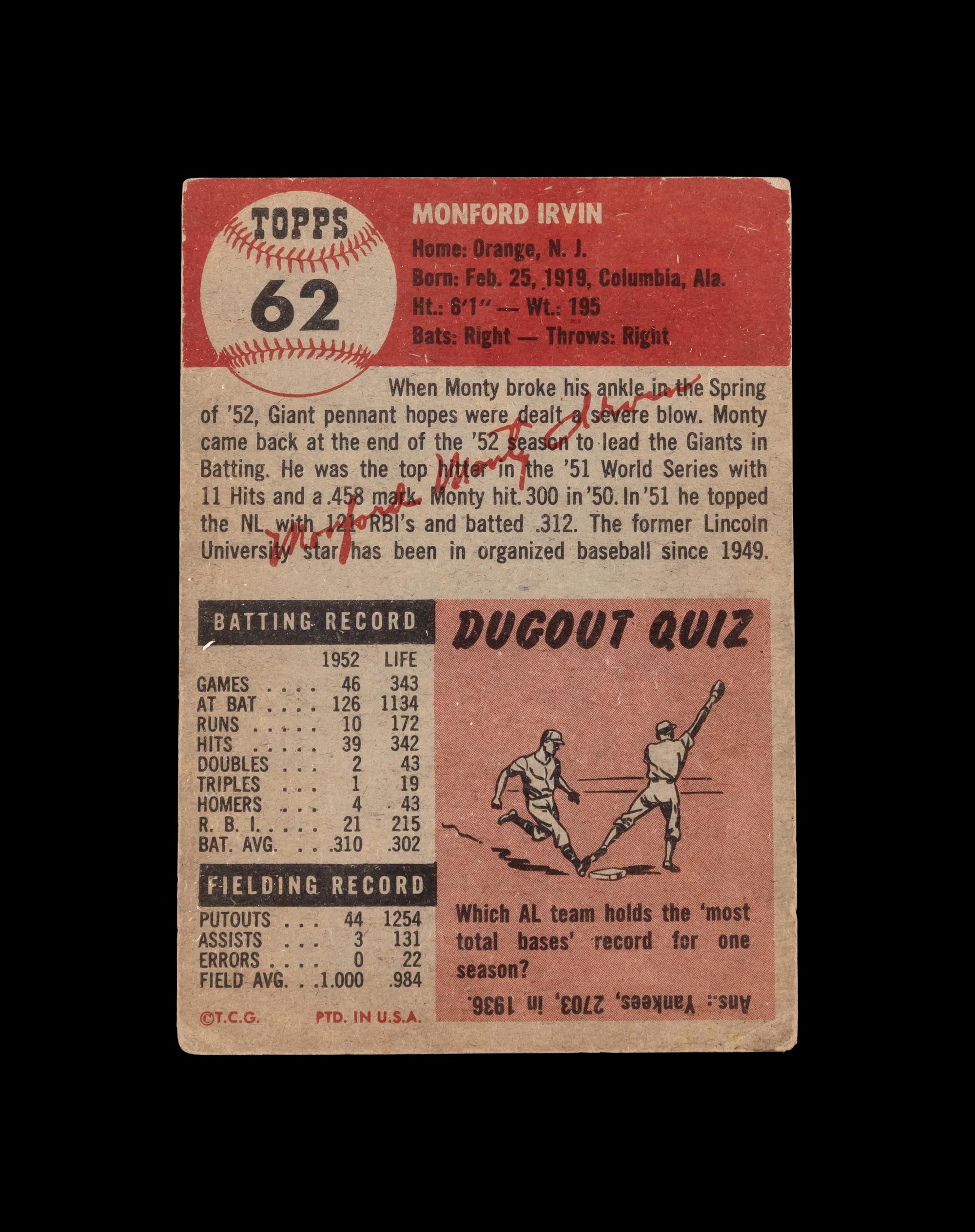 A Collection of 1953 Topps Baseball Cards