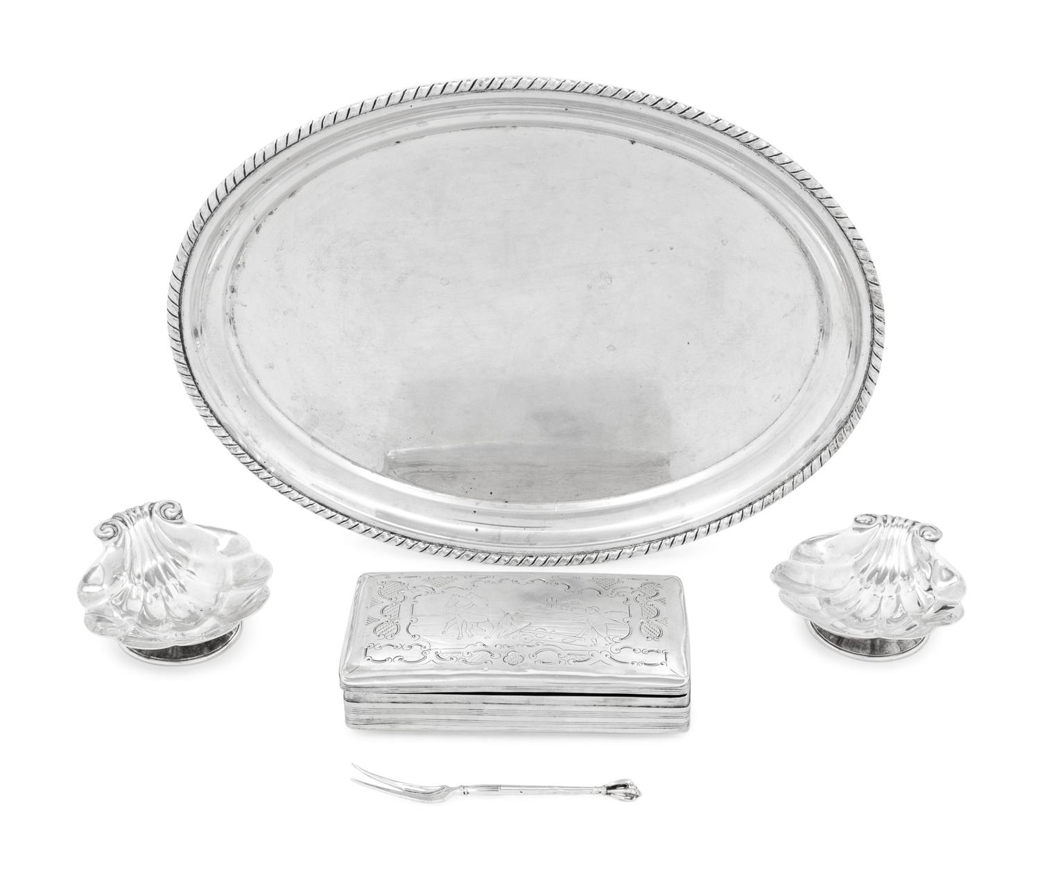 A Group of Five Continental and Canadian Silver Table Articles