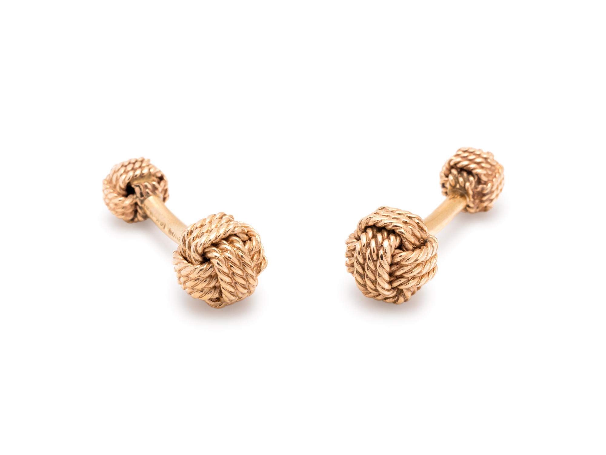 TIFFANY & CO., YELLOW GOLD CUFFLINKS