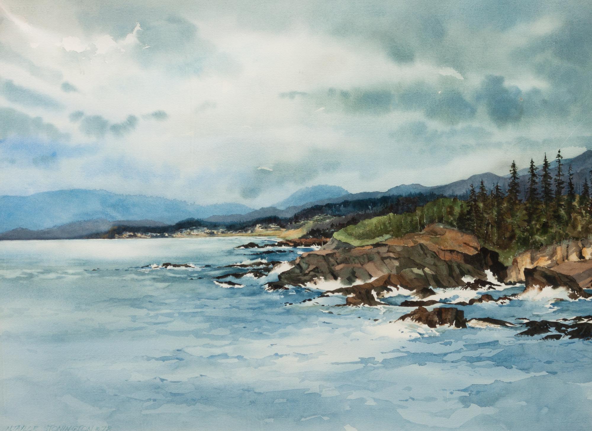 Three Paintings: Misty Mountain , 1980; Harbor Scene , 1980; Rocky Shoreline , 1978