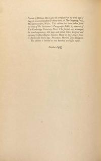 [Private Press] [Gregynog Press]: The Lamentations of Jeremiah