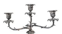 A Pair of Silvered Bronze Three-Light Candelabra — 19TH CENTURY