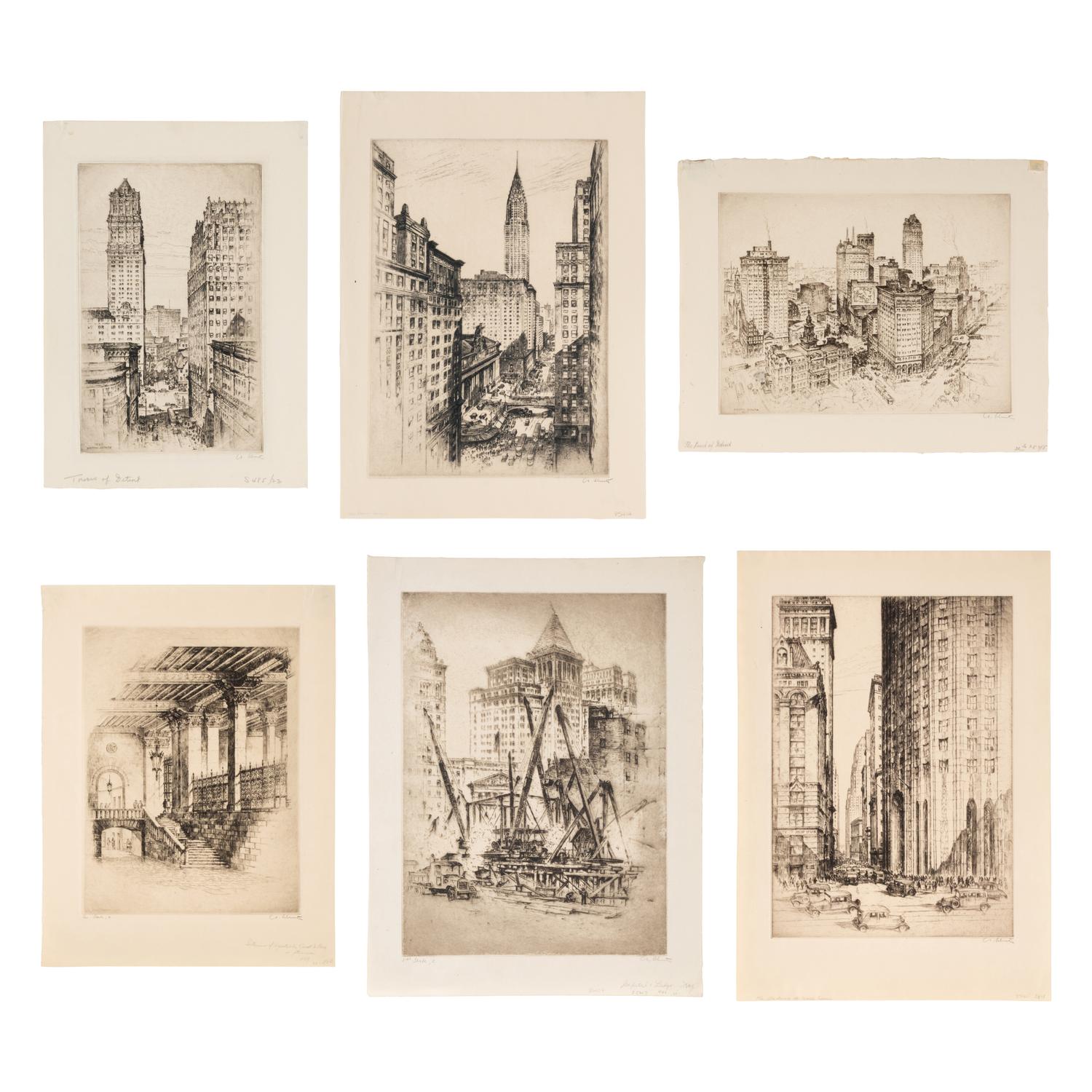 Six Cityscape Etchings