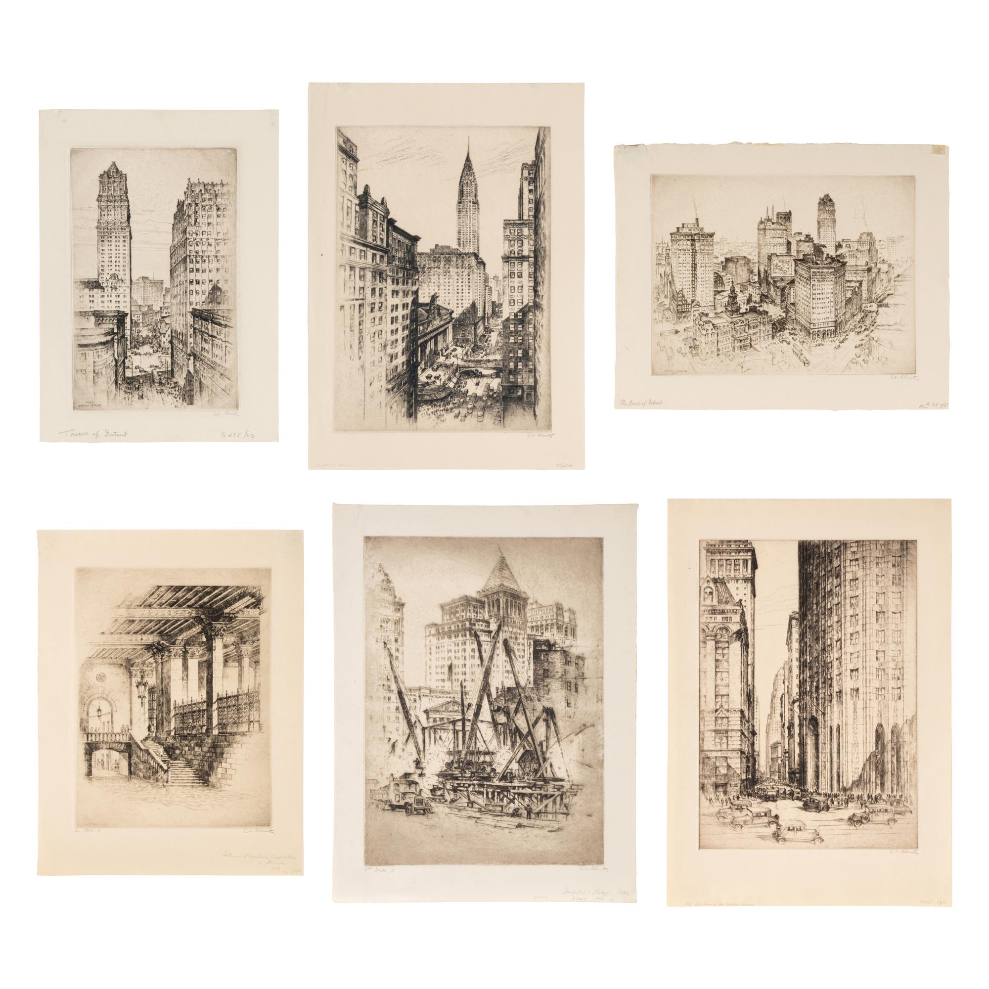 Six Cityscape Etchings