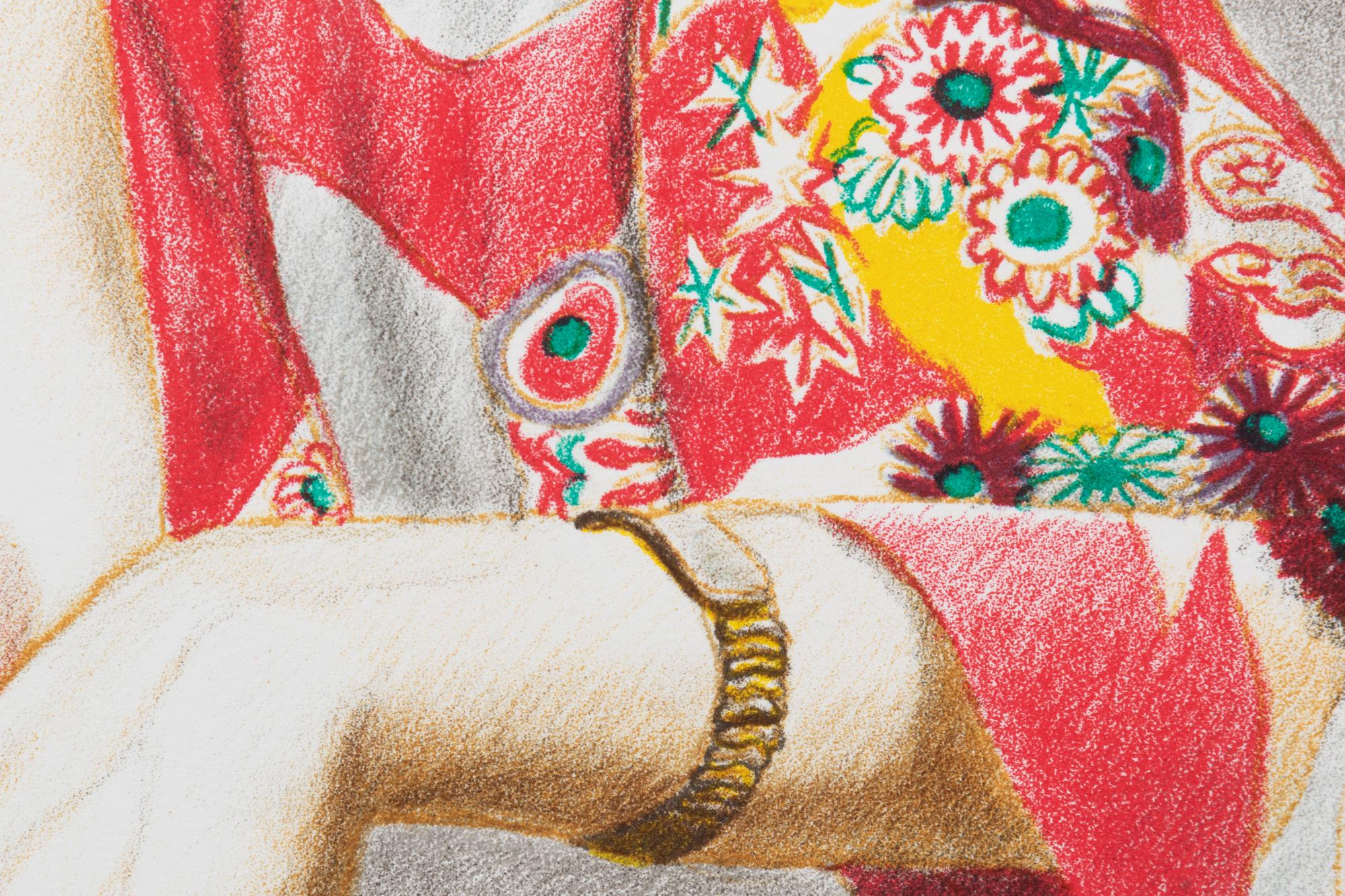 Model in Kimono on Plastic Chair