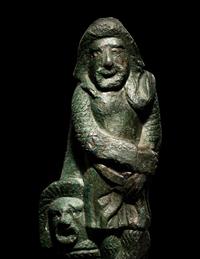 A Roman Bronze Figure of an Actor