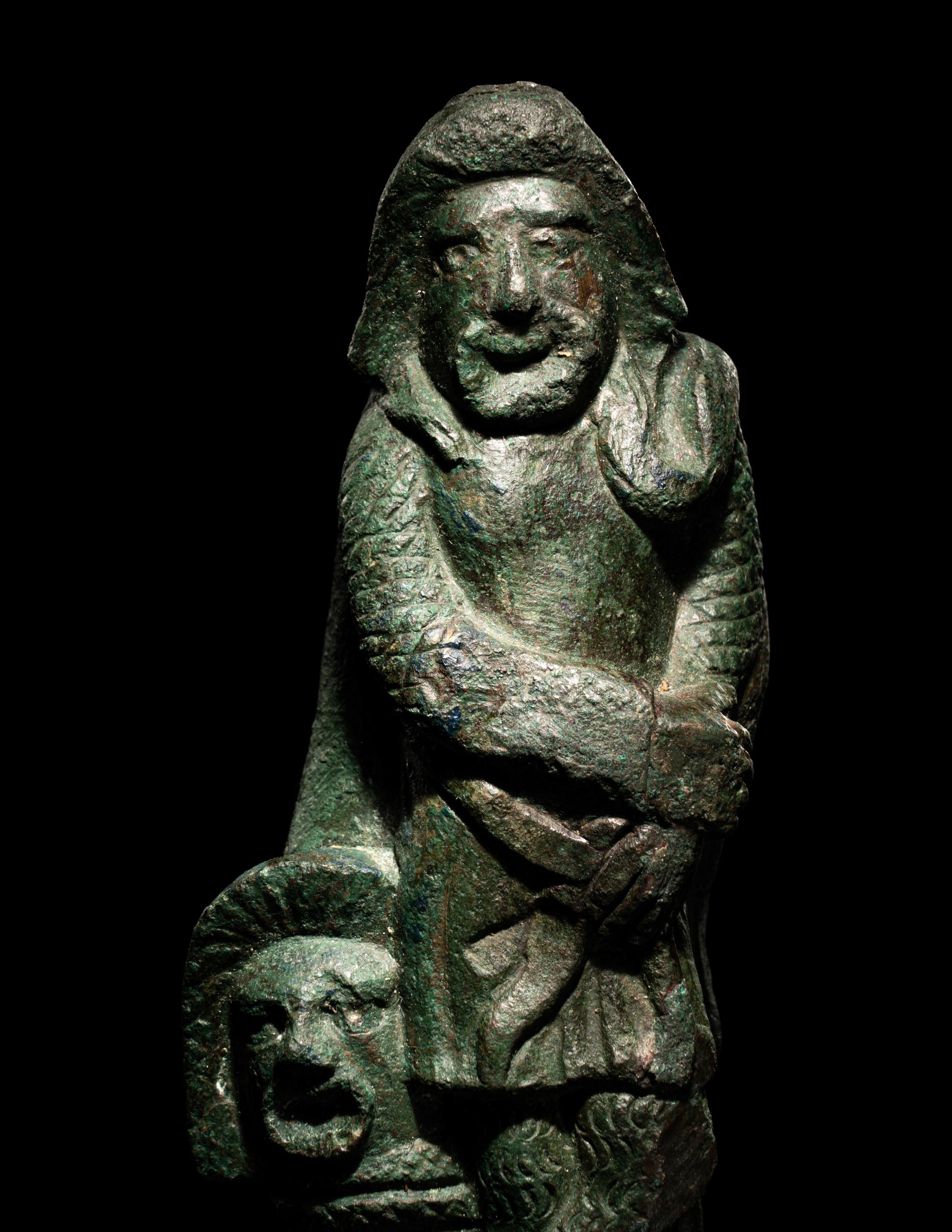A Roman Bronze Figure of an Actor