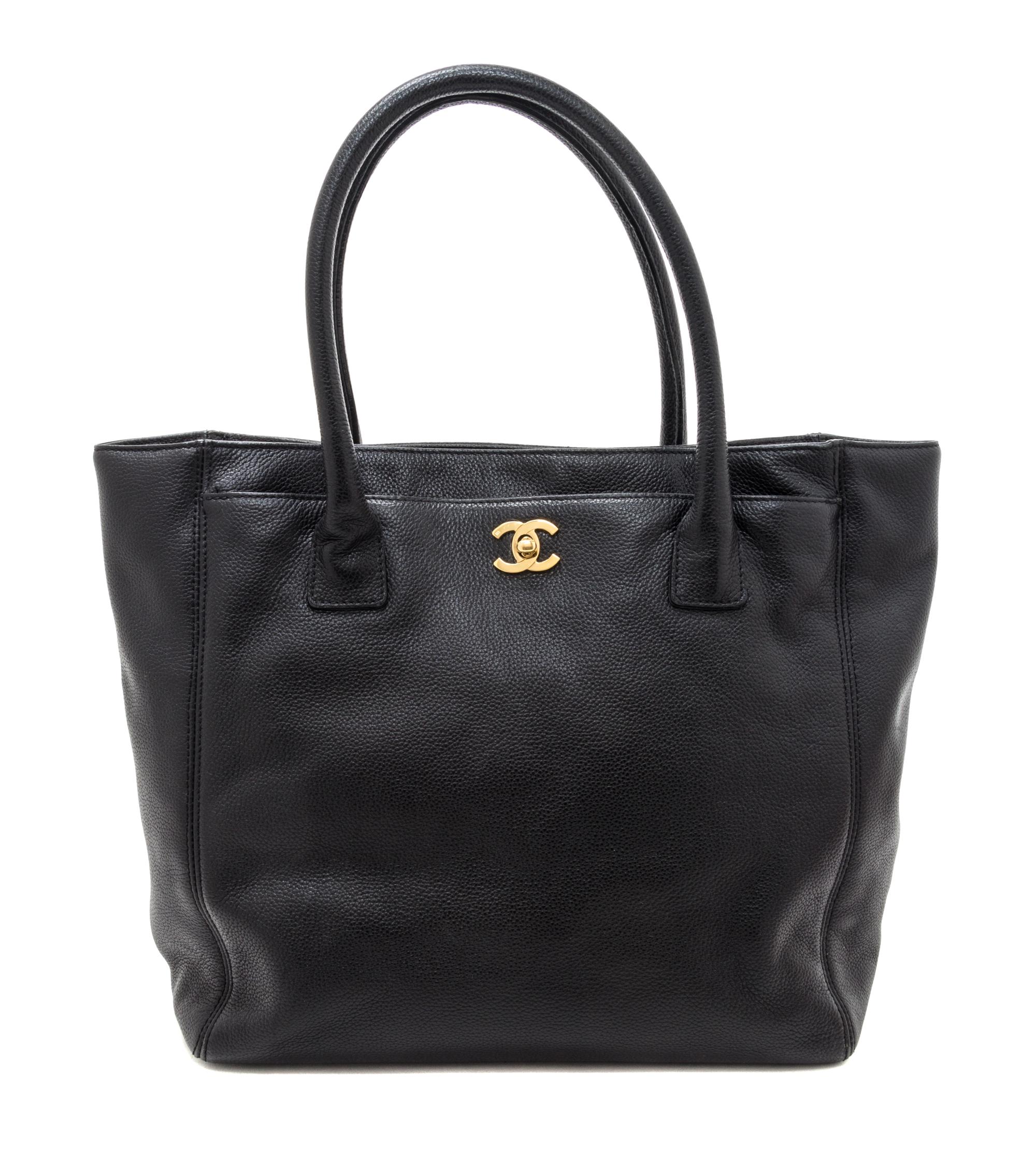 A Chanel Black Caviar Leather Tote Bag, 11.5" x 11.5" x 5.5".