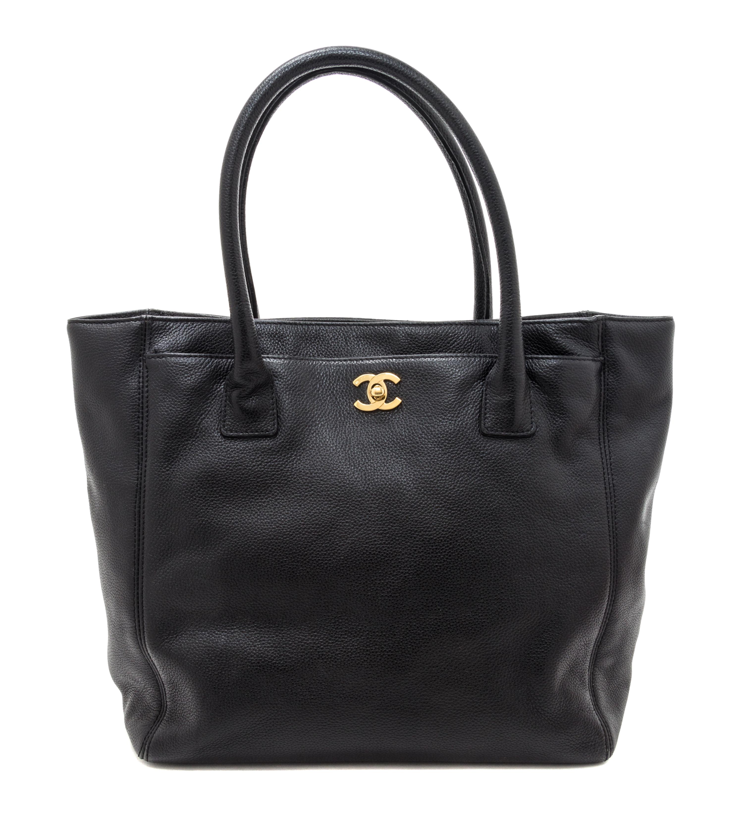 A Chanel Black Caviar Leather Tote Bag, 11.5" x 11.5" x 5.5".