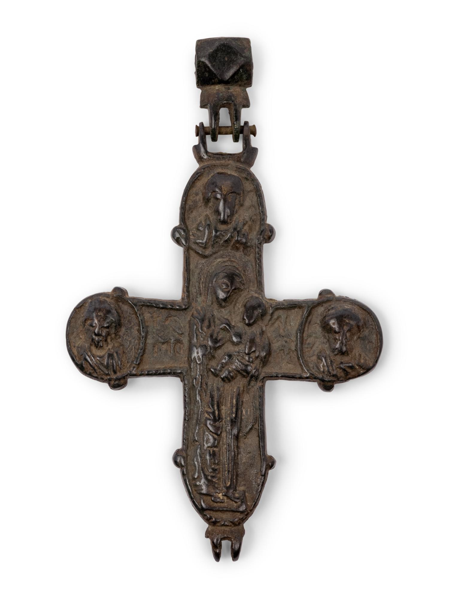 A Pair of Continental Bronze Crucifixes