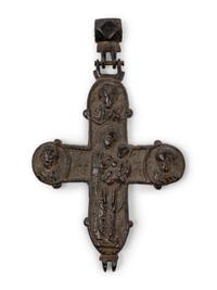 A Pair of Continental Bronze Crucifixes