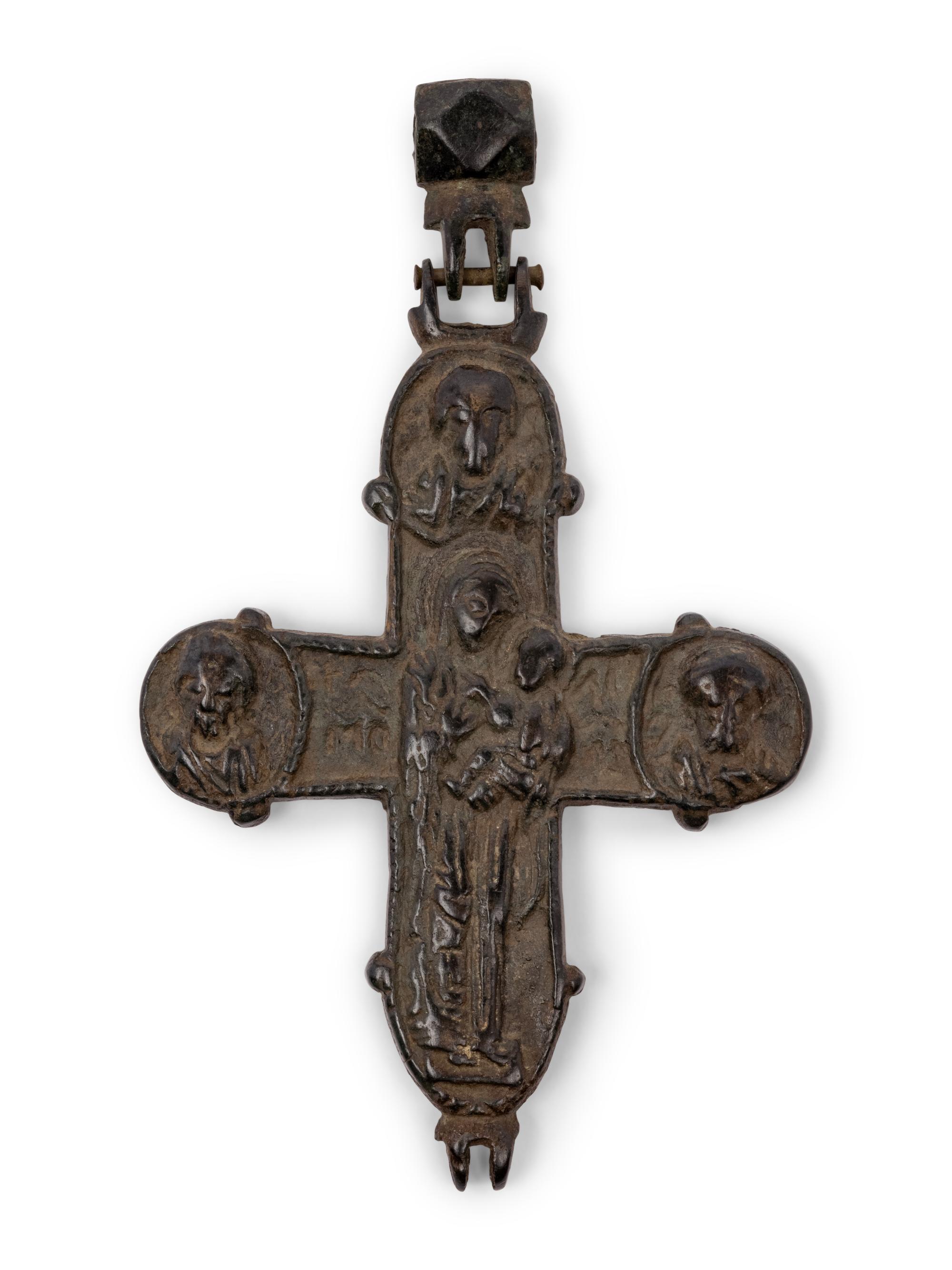 A Pair of Continental Bronze Crucifixes