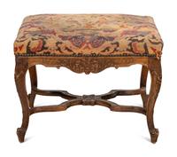 A Louis XV Style Needlepoint Upholstered Stool
