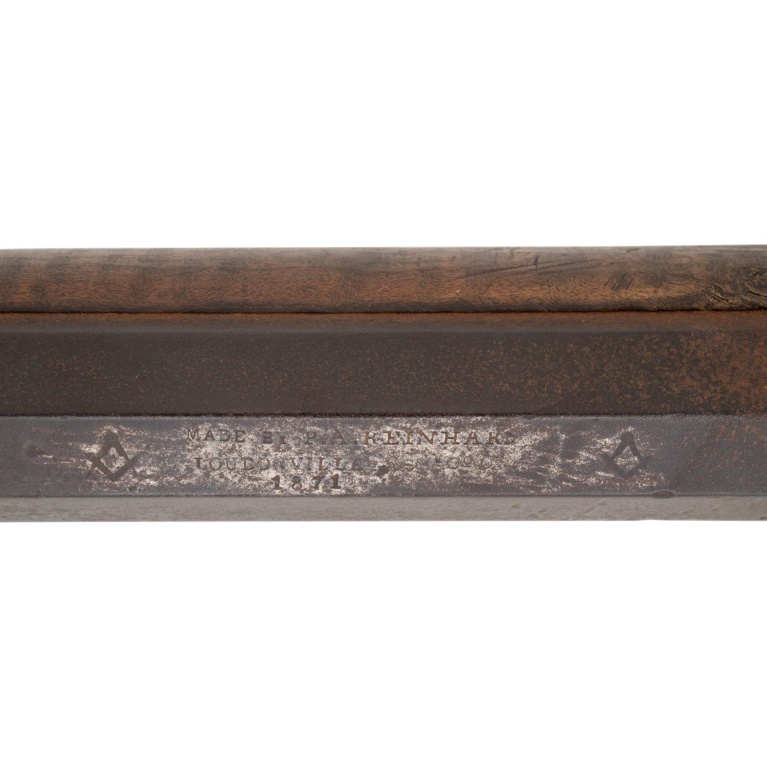 Halfstock Heavy Barrel Percussion Kentucky Rifle by P.A. Reinhard ca.1871
