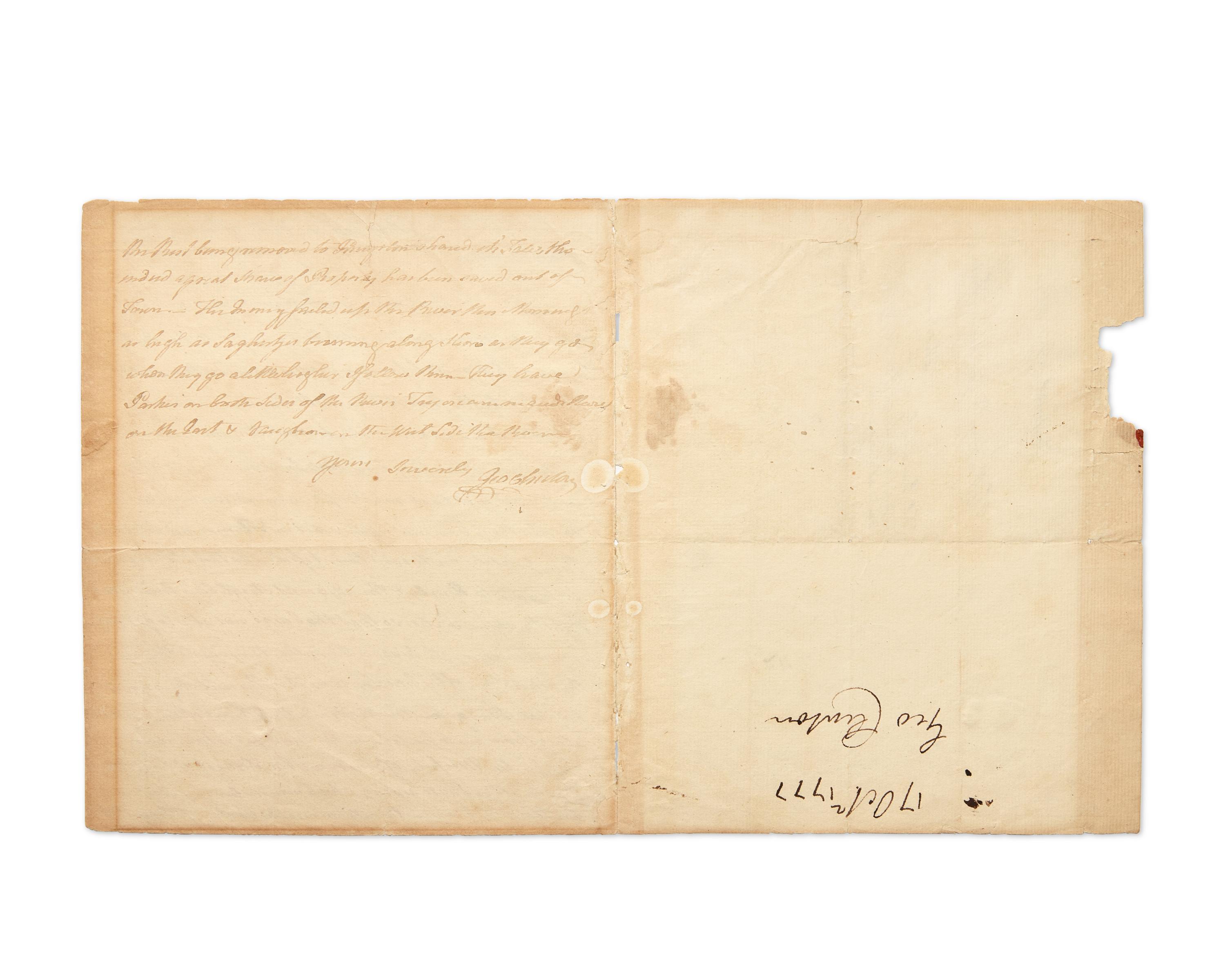 [American Revolution] Clinton, George. Autograph Letter, signed