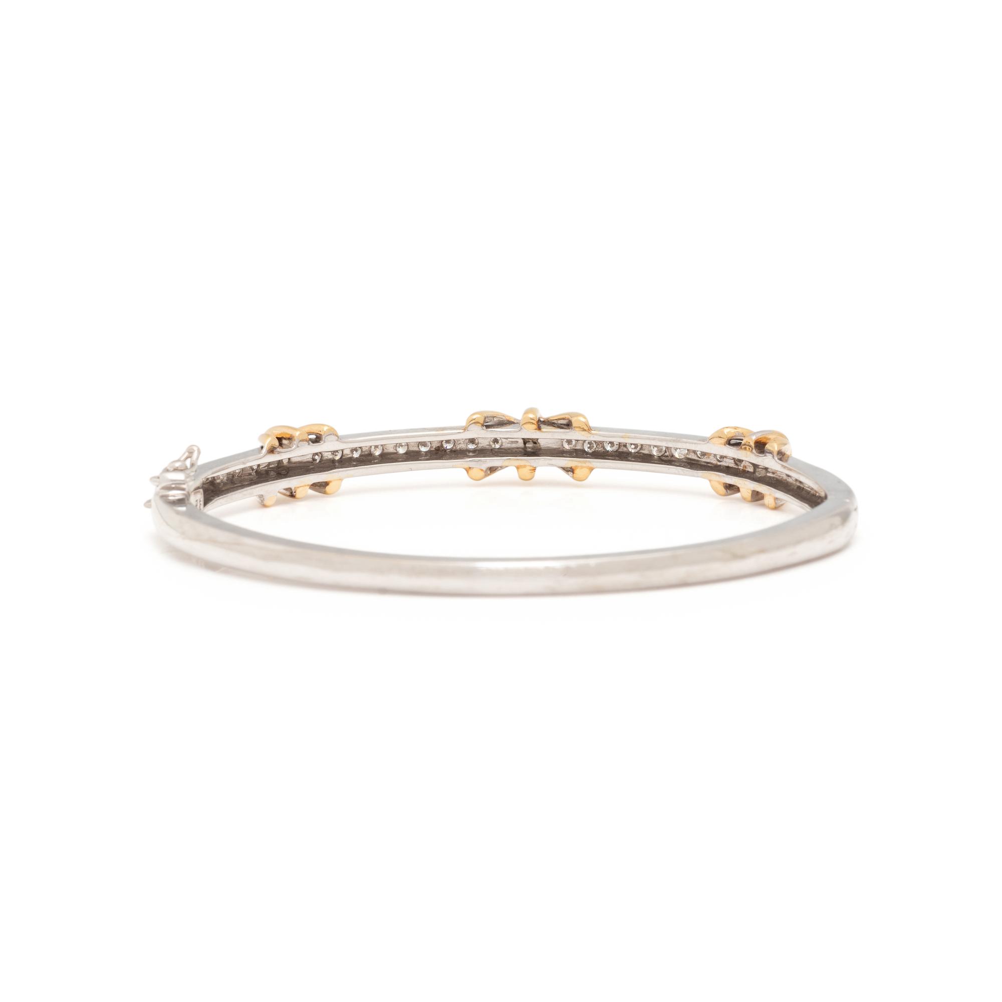 BICOLOR GOLD AND DIAMOND BANGLE BRACELET