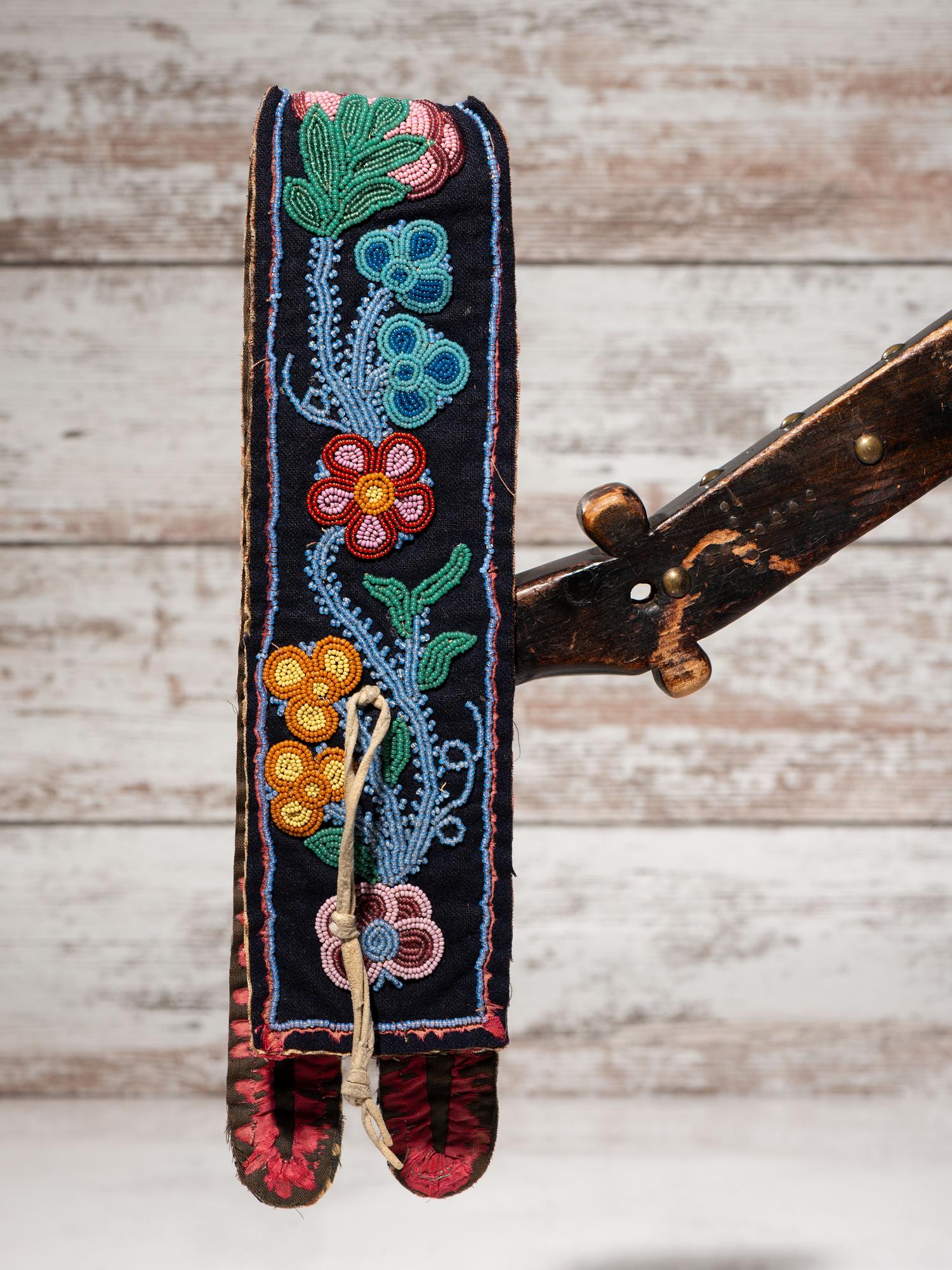 Great Lakes Wooden Quirt, with Beaded Wrist Strap