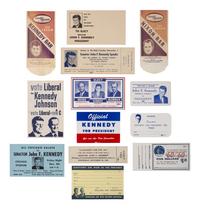 [KENNEDY, John F. (1917-1963)]. A large group of campaign ephemera, including: