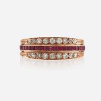 Two gem-set eternity bands
