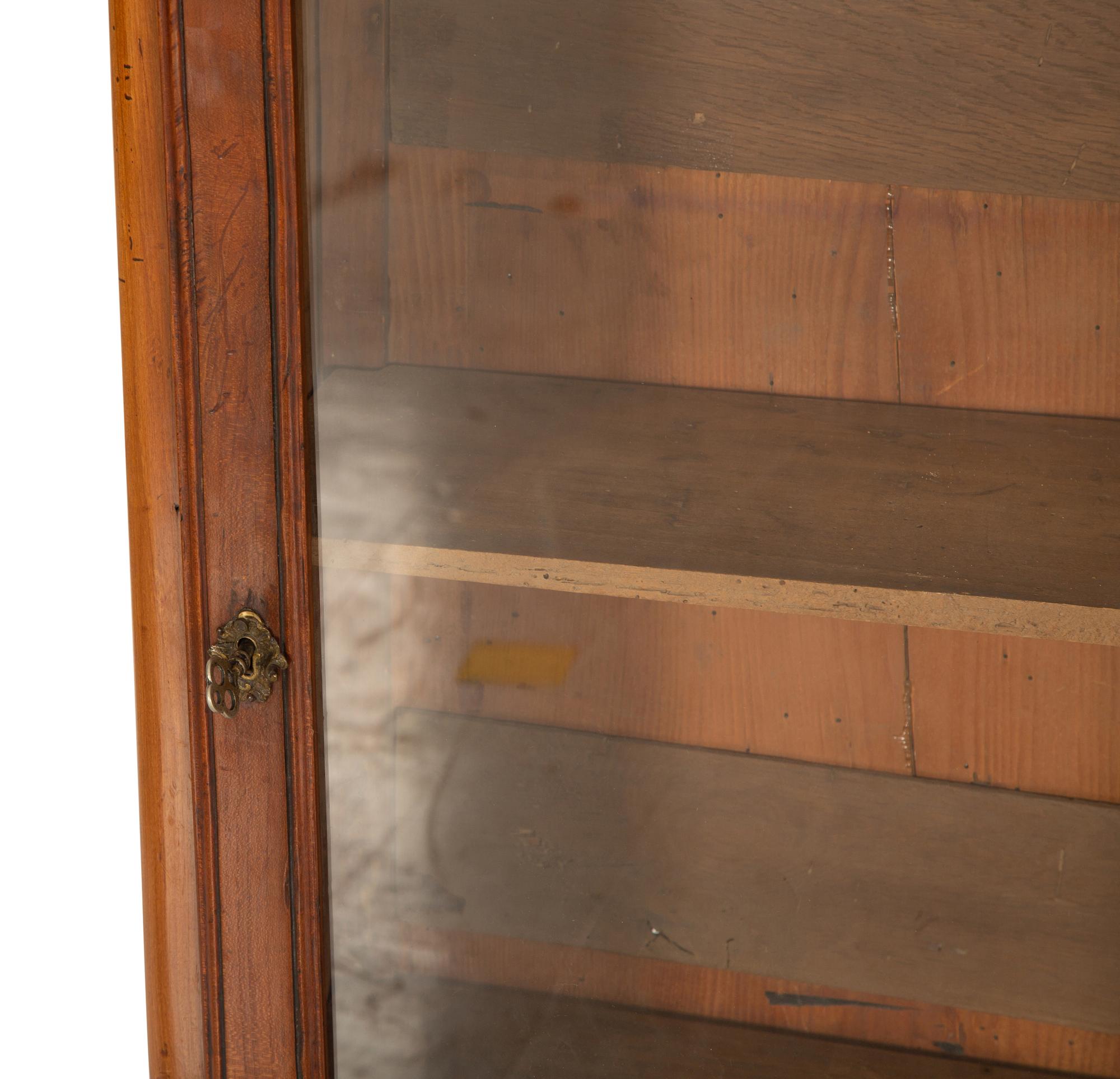 A Louis XV Provincial Fruitwood Vitrine Cabinet