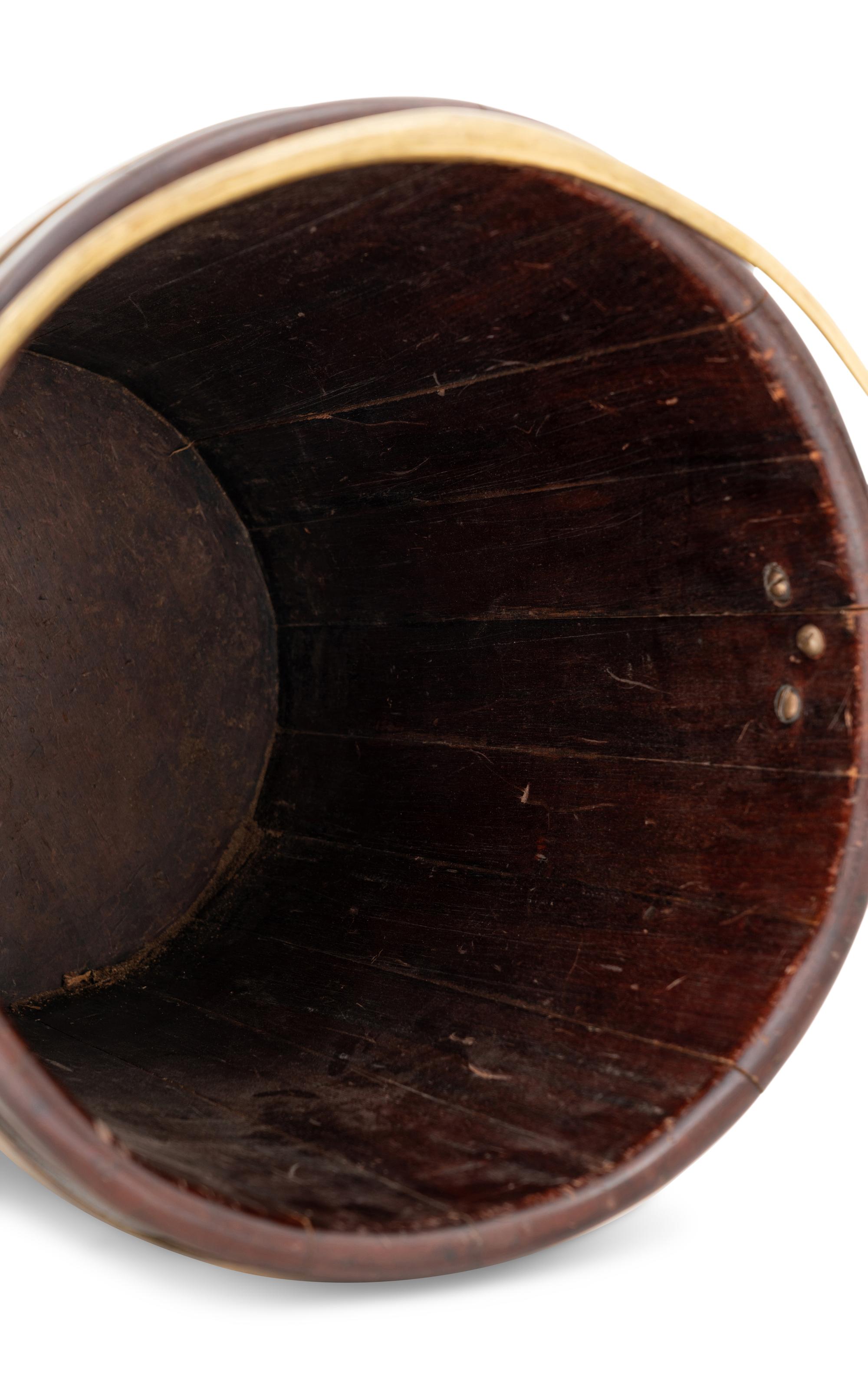 A George III Brass Mounted Mahogany Peat Bucket
