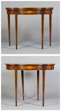 An Inlaid Mahogany Games Table, Height 30 3/4 x width 36 x depth 17 3/4 inches closed.