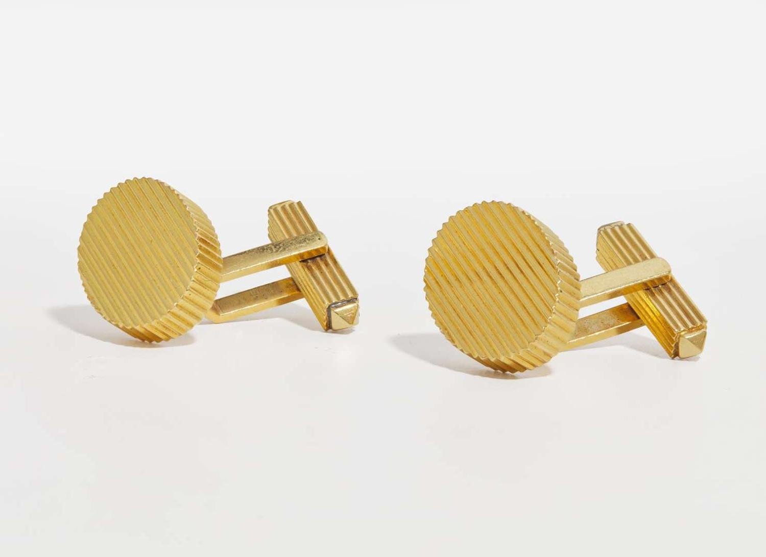 A Pair of 18K Yellow Gold Tiffany & Co. Cufflinks