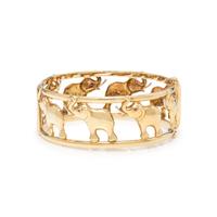 YELLOW GOLD ELEPHANT BANGLE BRACELET
