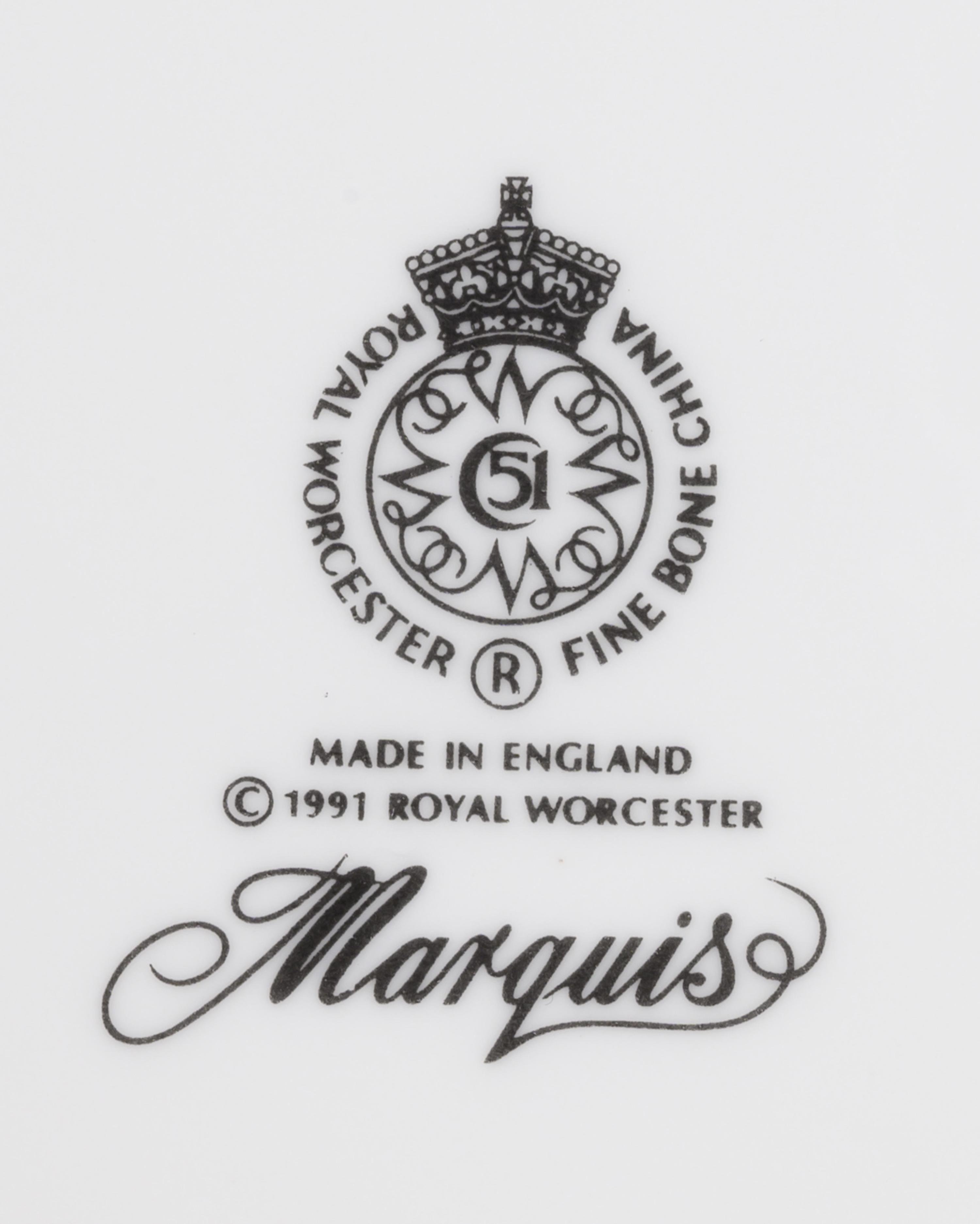 A Set of Eight Royal Worcester Marquis Porcelain Chargers