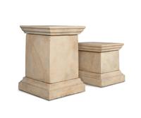 A Pair of Massive Neoclassical Style Terracotta Urns with Plinths
