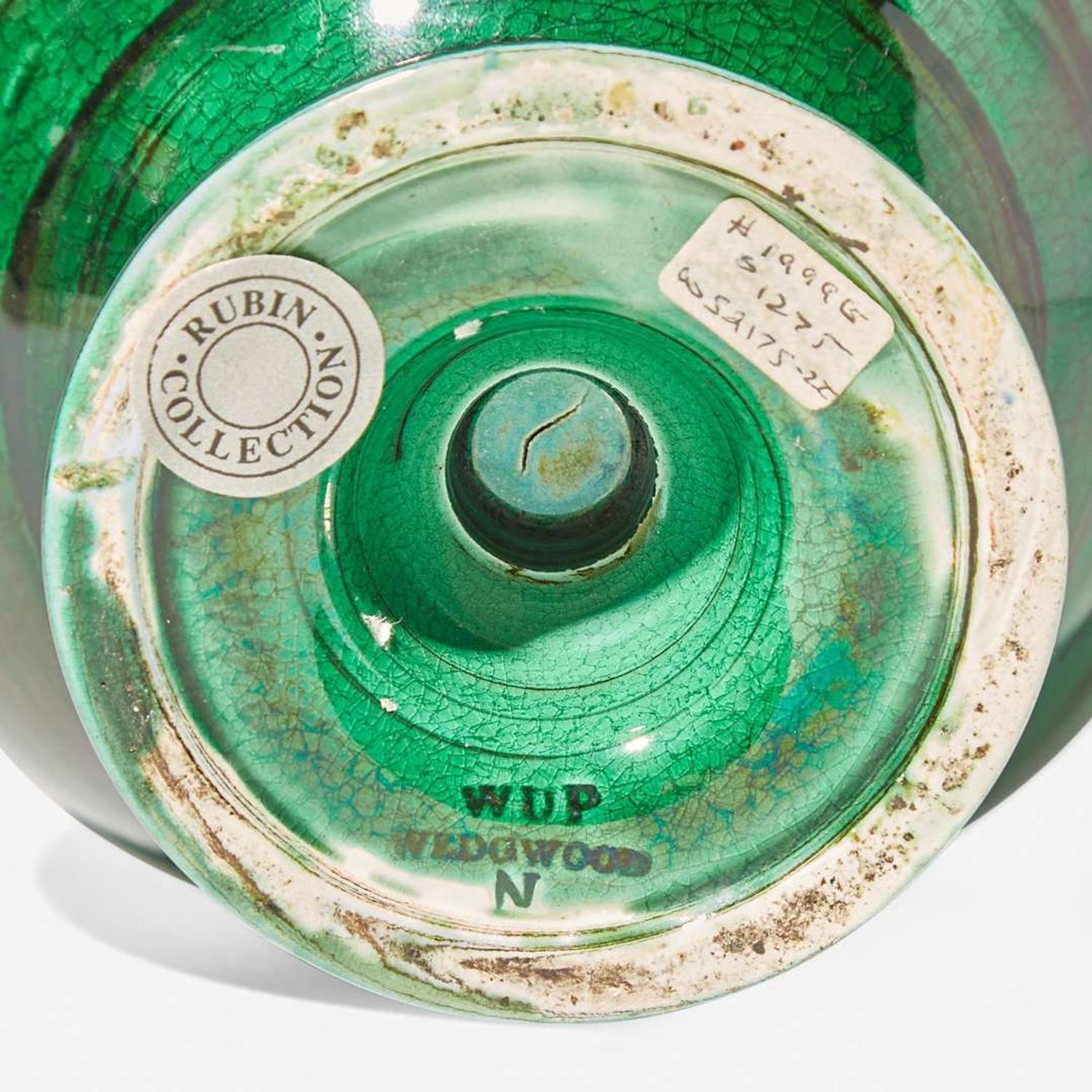 A Wedgwood Green Majolica Hy­dria UK, mid-late 19th century