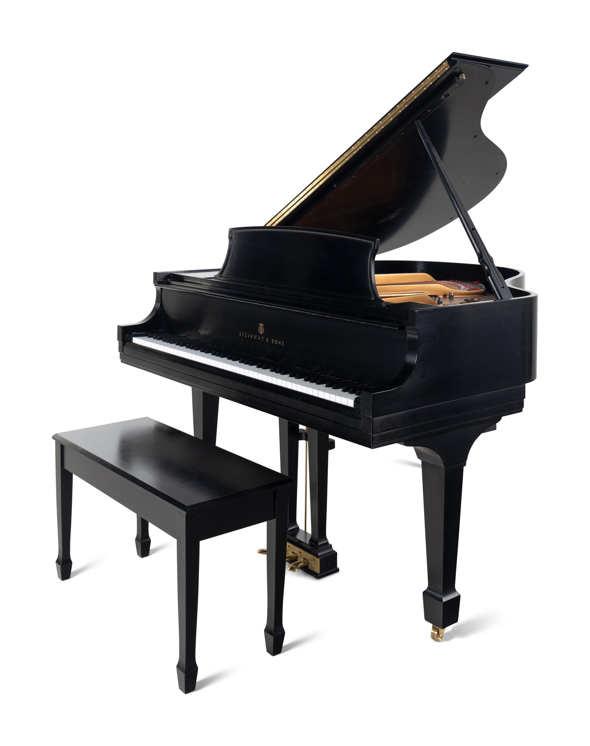 A Steinway and Sons Black Lacquer Model S Baby Grand Piano