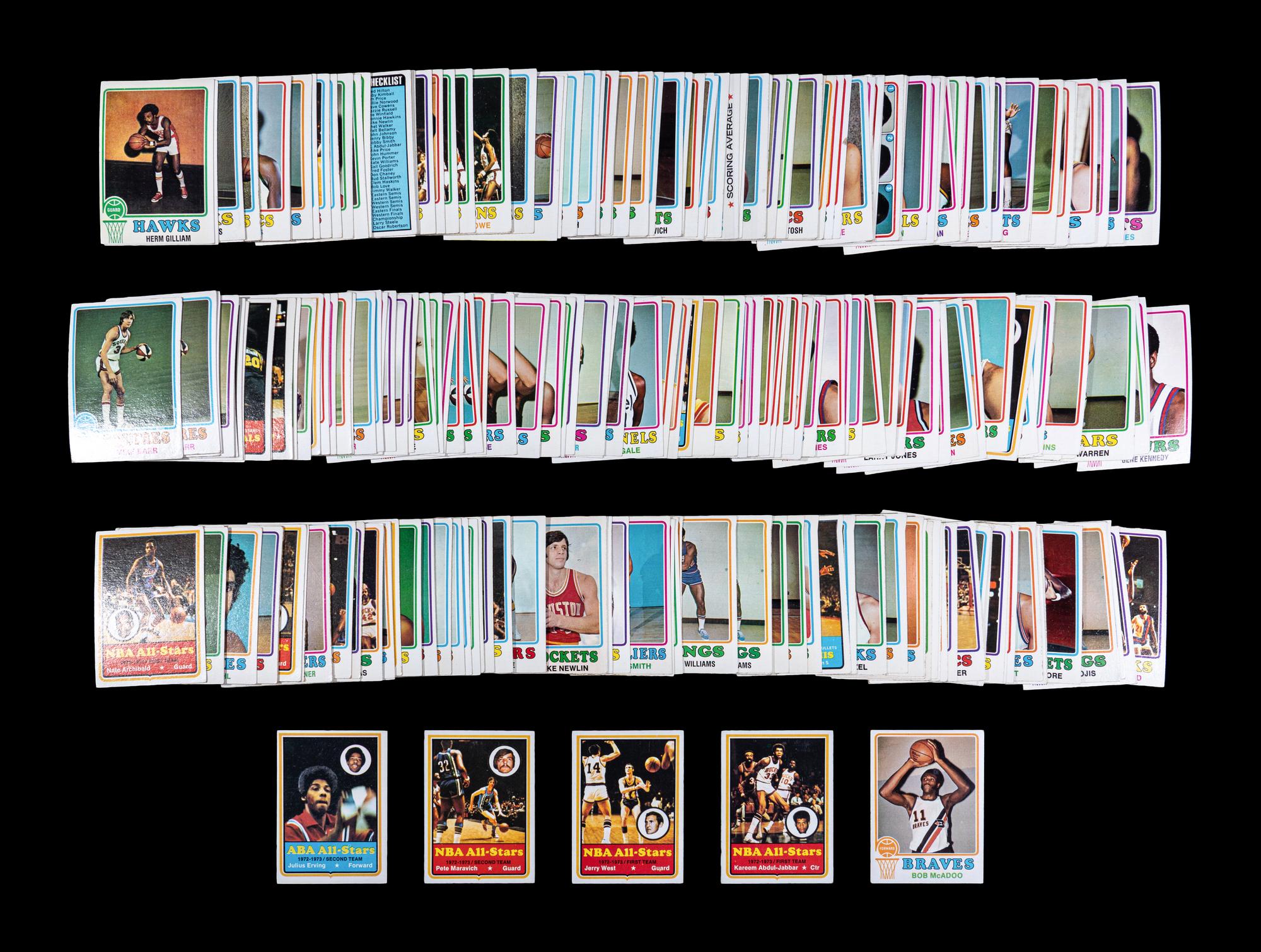 A Group of 1973-74 (197/264) and 1974-75 (162/264) Topps Basketball Partial Sets,