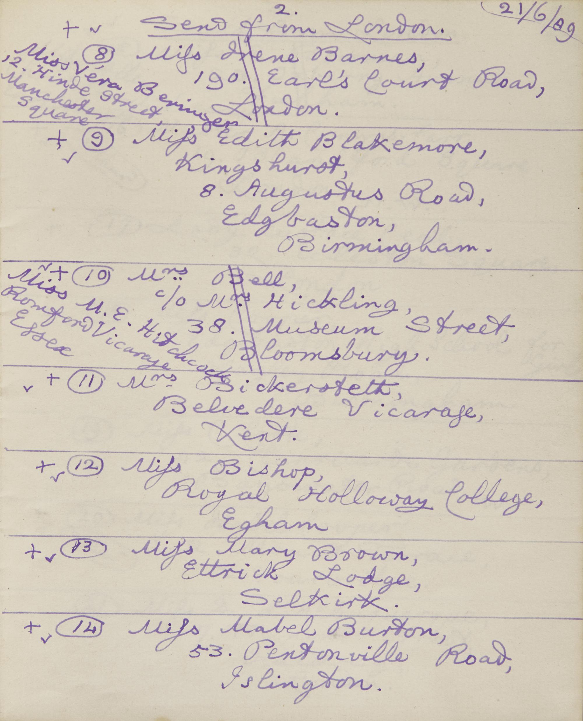 Carroll, Lewis (Charles Lutwidge Dodgson) Autograph Register Listing Recipients of Presentation Copies of "The Nursery Alice"