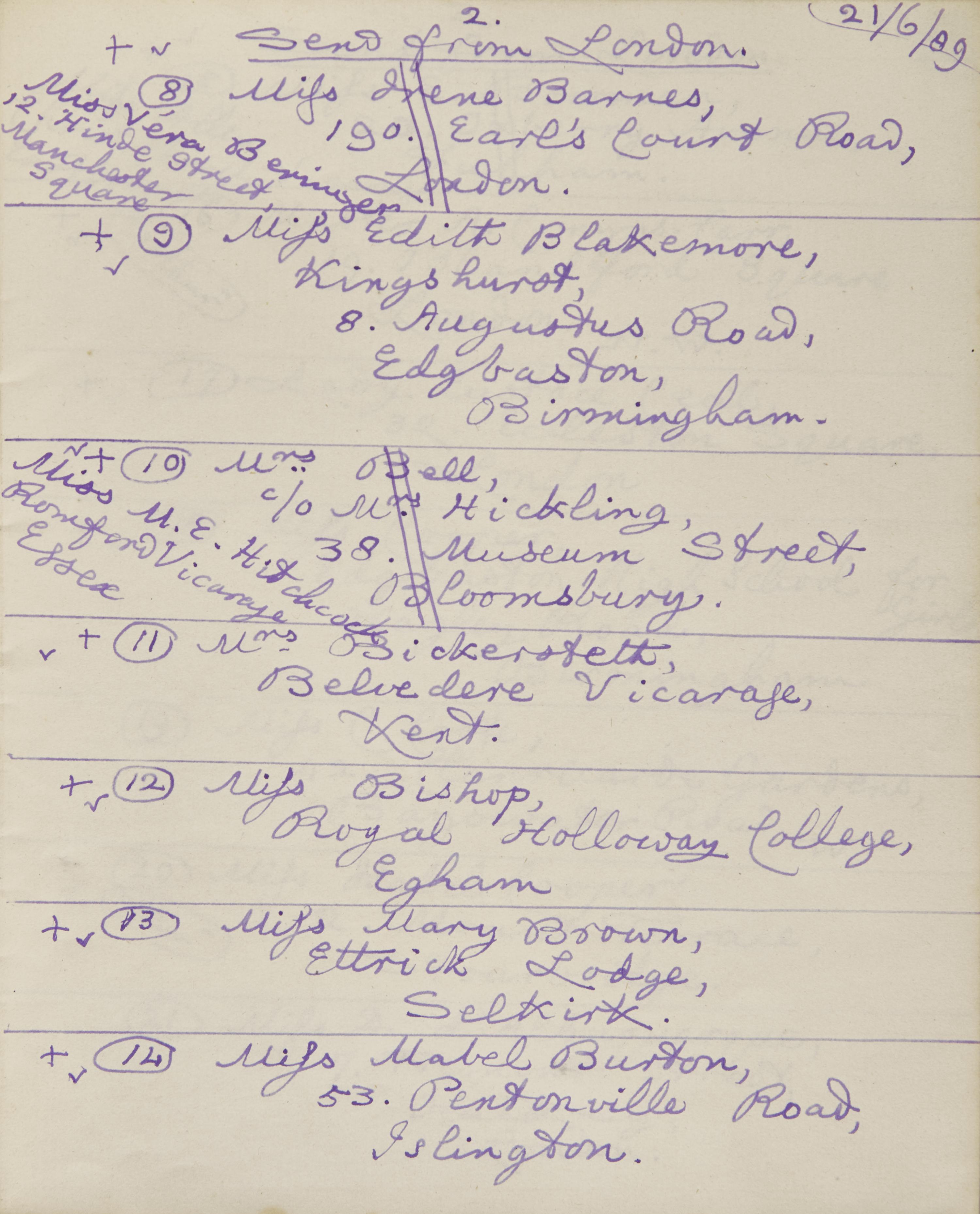 Carroll, Lewis (Charles Lutwidge Dodgson) Autograph Register Listing Recipients of Presentation Copies of "The Nursery Alice"