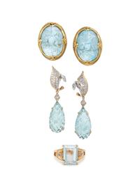 COLLECTION OF BLUE TOPAZ JEWELRY