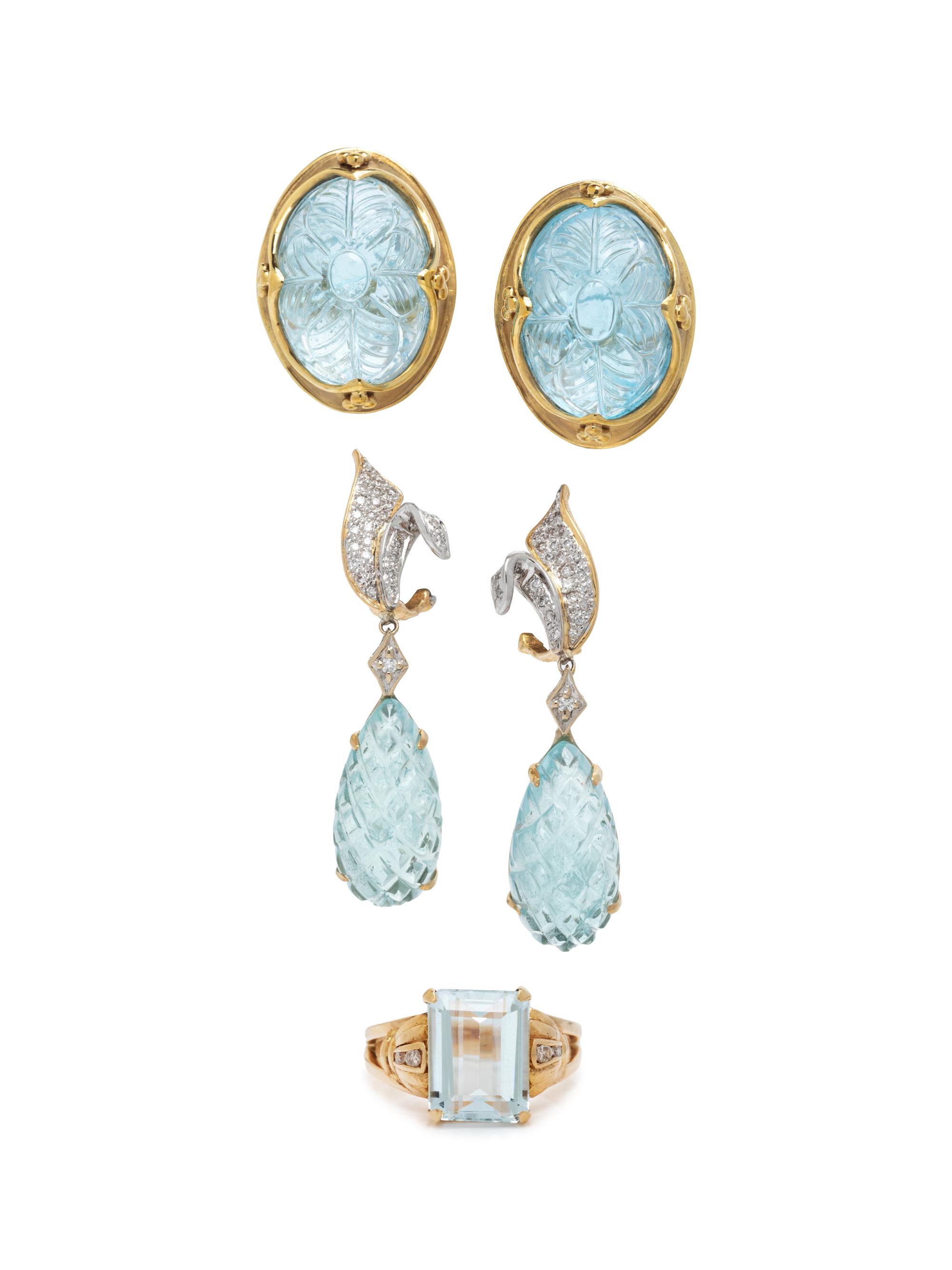 COLLECTION OF BLUE TOPAZ JEWELRY