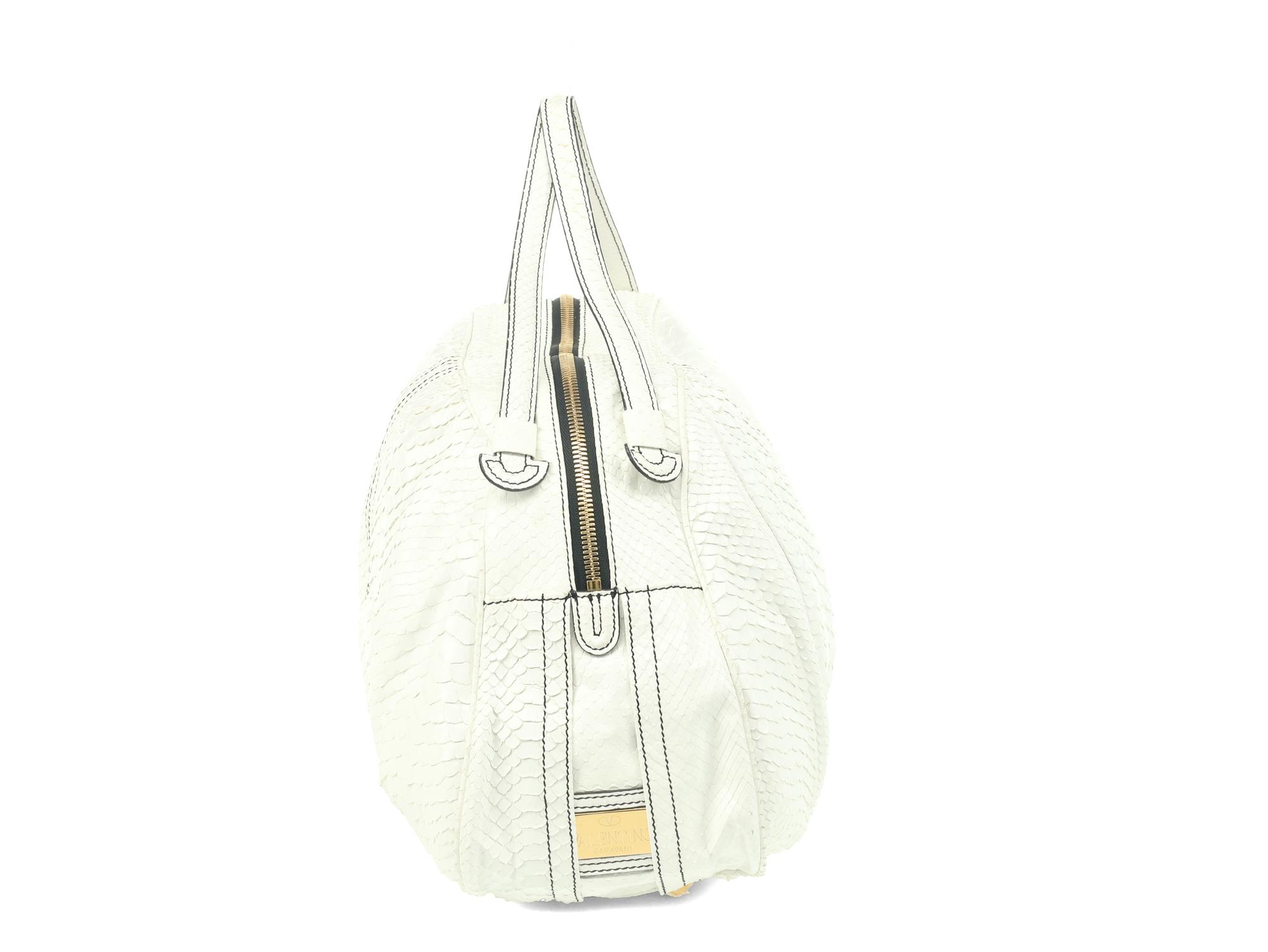 Valentino White Python Tote