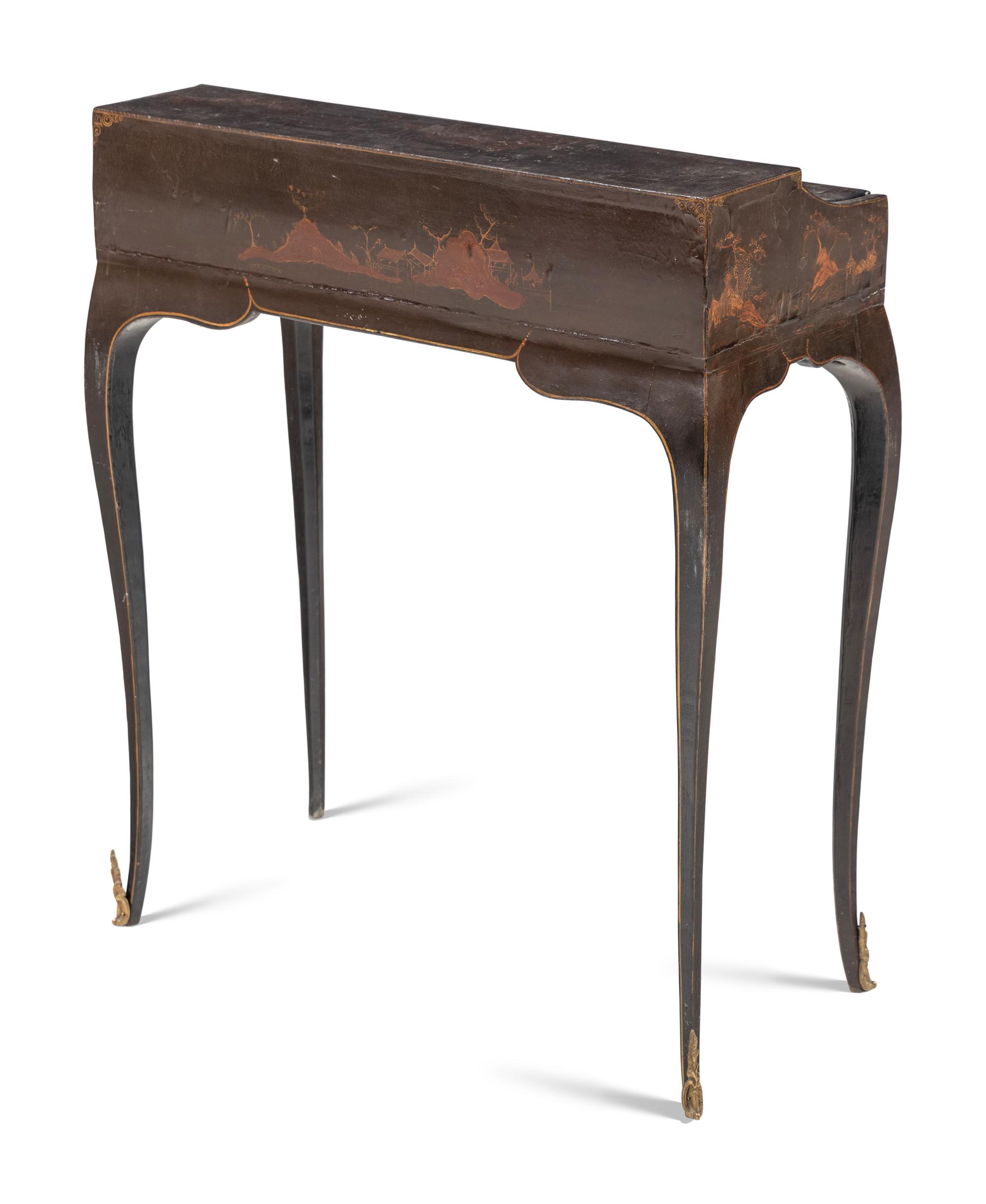A Louis XV Style Lacquer Veneered Bureau de Dame