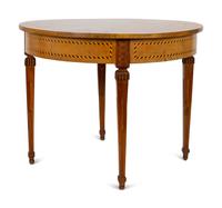 A Baltic Neoclassical Style Satinwood and Ebony Inlaid Center Table — EARLY 20TH CENTURY