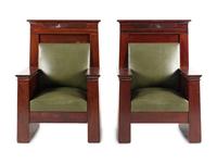 A Pair of Egyptian Revival Throne Chairs