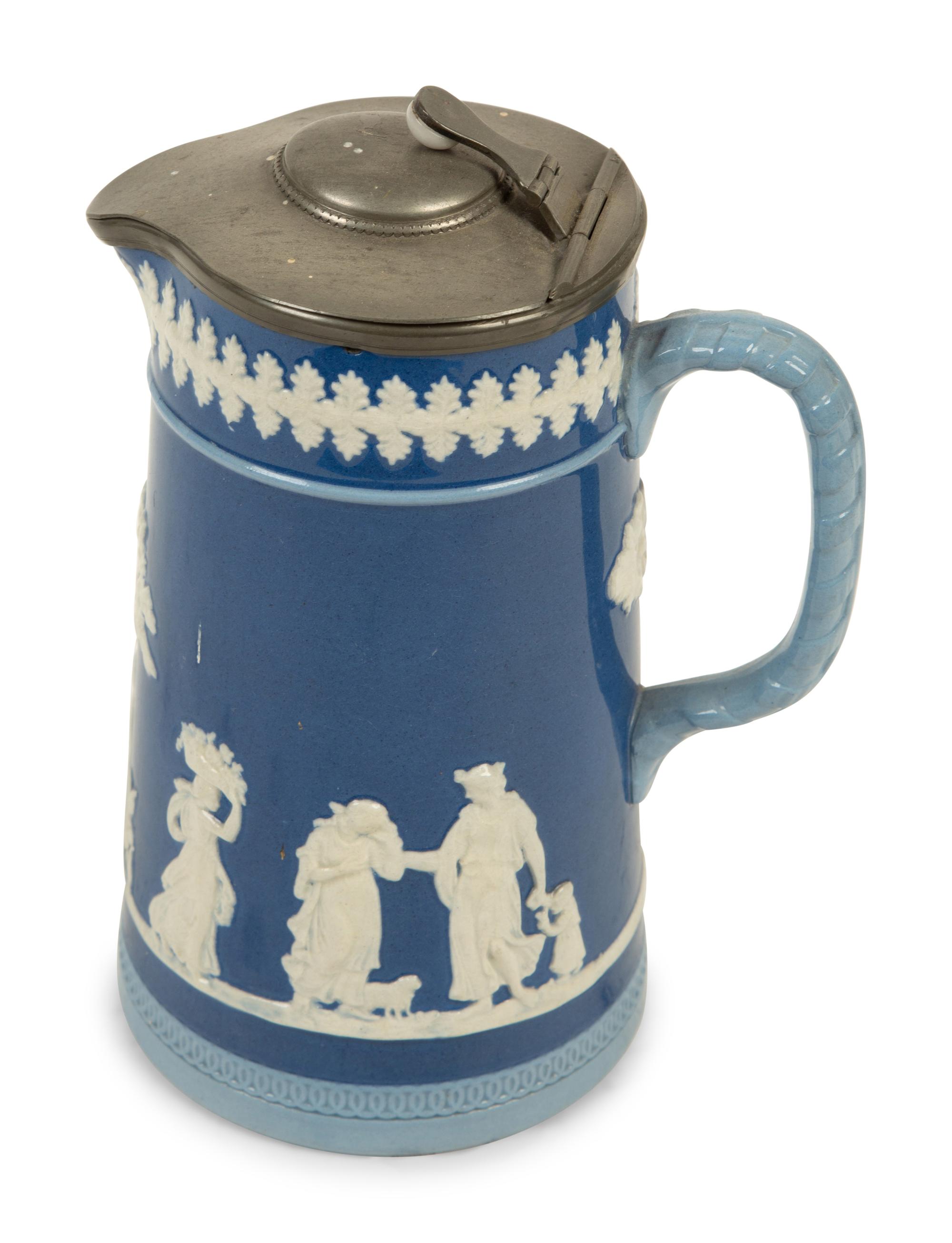 A Collection of Nine English Salt Glazed Relief Form Teapots, Pitchers and Creamers — 19TH/20TH CENTURY